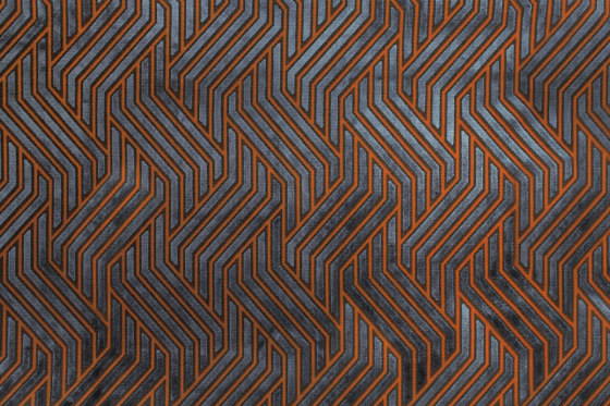 Invicta | Modernist Jacquard Velvet 03 Terracotta Blue | Upholstery fabrics | Aldeco