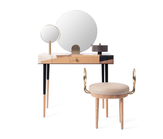ROSE SELAVY | Vanity Desk and Stool | Marquetry | Tocadores | Maison Dada