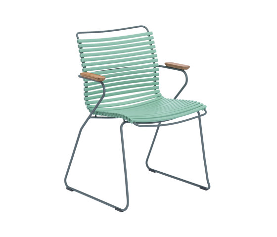 CLICK | Dining chair Dusty Green with Bamboo armrests | Chaises | HOUE