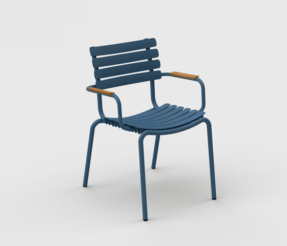ReCLIPS | Dining chair Sky Blue with Bamboo armrests | Chairs | HOUE