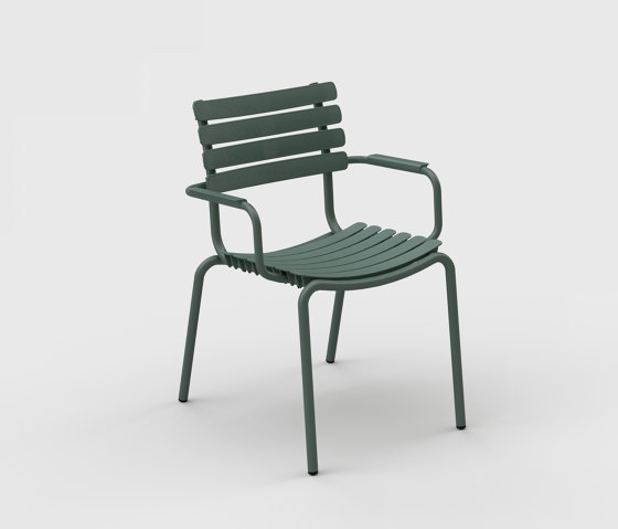 ReCLIPS | Dining chair Olive Green with Aluminum armrests | Sillas | HOUE