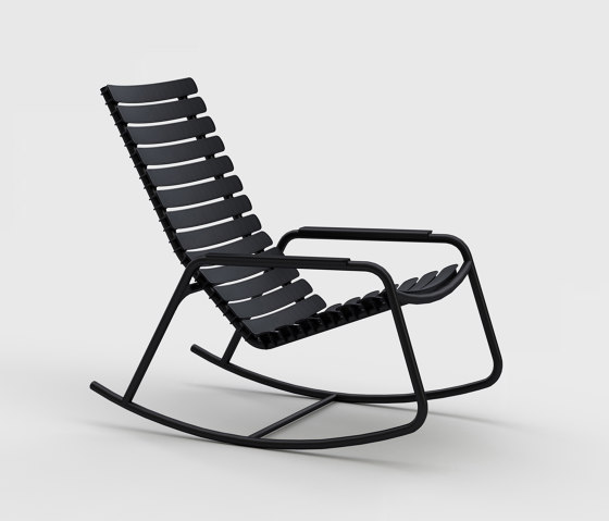 ReCLIPS | Rocking chair Black with Aluminum armrests | Sessel | HOUE