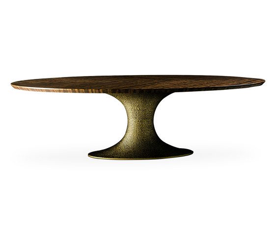Ines | Oval Hammered Radica Eucalyptus Imbuia Dining Table | Dining tables | Hamilton Conte