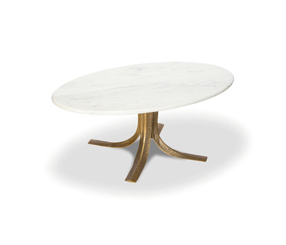 Talos | Oval Gilded Cast Aluminium Cokctail Table | Tavolini bassi | Hamilton Conte