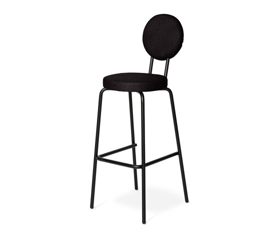 Option Bar Black, 65cm, Round seat, round backrest | Tabourets de bar | PUIK