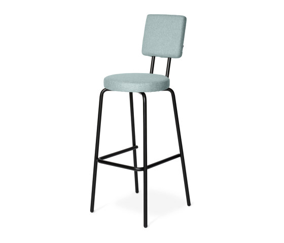 Option Bar Lightblue, 65cm, Round seat, square backrest | Bar stools | PUIK