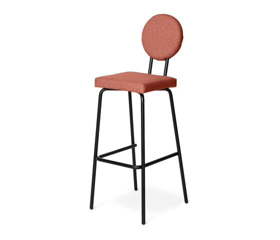 Option Bar Pink, 65cm, Square seat, round backrest | Bar stools | PUIK