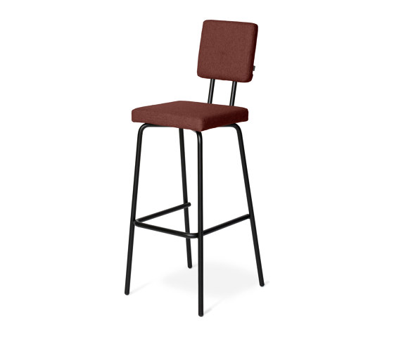 Option Bar Terracotta, 65cm, Square seat, square backrest | Tabourets de bar | PUIK