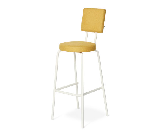 Option Bar Yellow, 65cm, Round seat, square backrest | Barhocker | PUIK