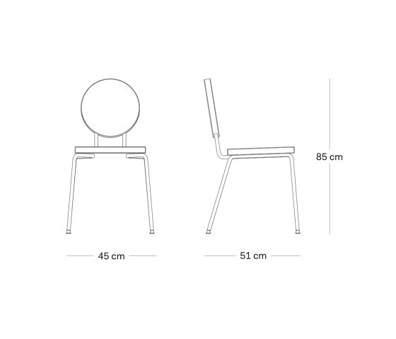 Option Chair Darkblue, Square seat, round backrest | Chaises | PUIK
