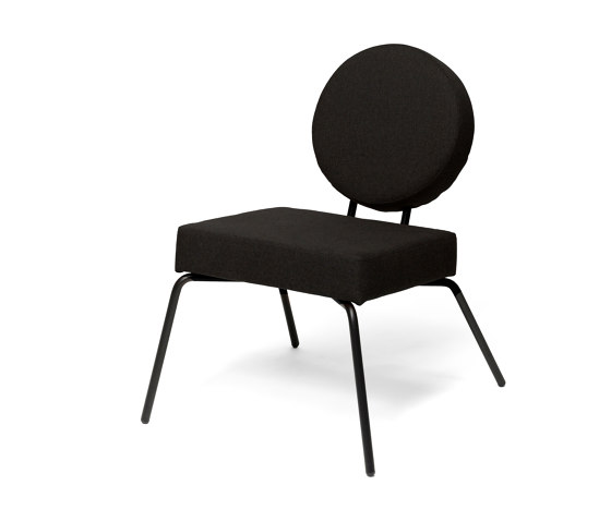 Option Lounge Black, Square seat, round backrest | Armchairs | PUIK