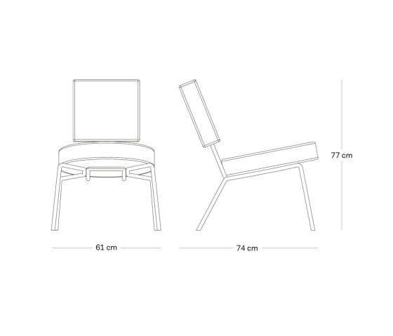 Option Lounge Lightblue, Round seat, square backrest | Armchairs | PUIK