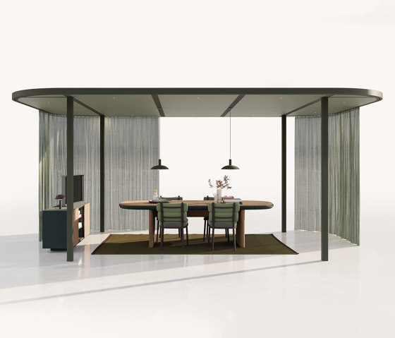 Pavilion O Hub | Open with Curtains | Gazebi | KETTAL