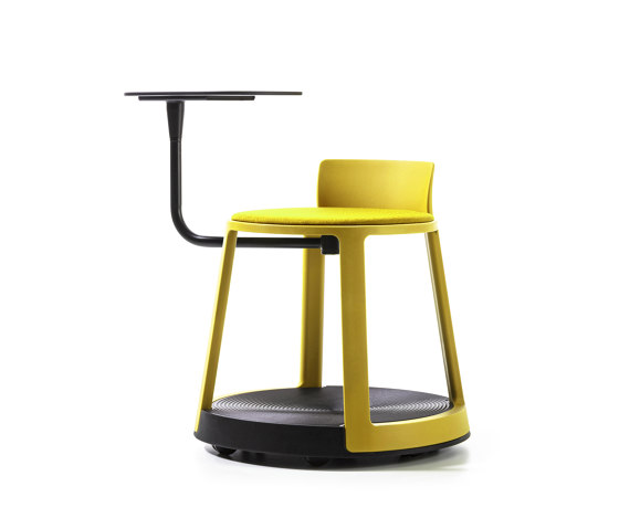 Revo | Stool with Castor Base, Tablet and Upholstery | Hocker | TOOU