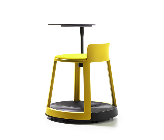 Revo | Stool with Castor Base, Tablet and Upholstery | Stools | TOOU