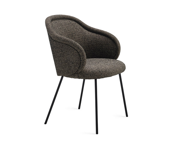 Ona | Curved Armchair with 4-leg steel frame | Chairs | FREIFRAU MANUFAKTUR