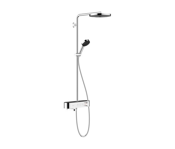 hansgrohe Pulsify Showerpipe 260 1jet con termostato de bañera ShowerTablet 400 | Grifería para duchas | Hansgrohe