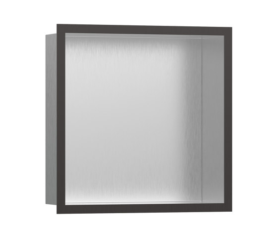 hansgrohe XtraStoris Individual Wall niche Brushed Stainless Steel with design frame 30 x 30 x 10 cm | Bath shelves | Hansgrohe