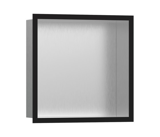 hansgrohe XtraStoris Individual Wall niche Brushed Stainless Steel with design frame 30 x 30 x 10 cm | Bath shelves | Hansgrohe