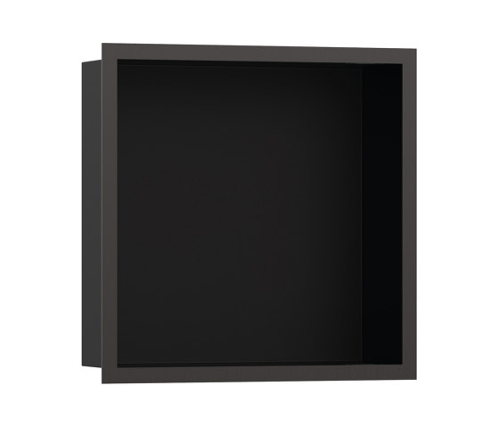 hansgrohe XtraStoris Individual Nicho de pared negro mate con marco de diseño 30 x 30 x 10 cm | Repisas / Soportes para repisas | Hansgrohe