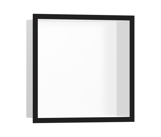 hansgrohe XtraStoris Individual Nicho de pared blanco mate con marco de diseño 30 x 30 x 10 cm | Repisas / Soportes para repisas | Hansgrohe