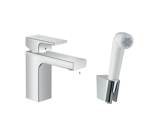 hansgrohe Vernis Shape Single lever basin mixer 100 with bidette hand shower and shower hose 160 cm | Bidet taps | Hansgrohe
