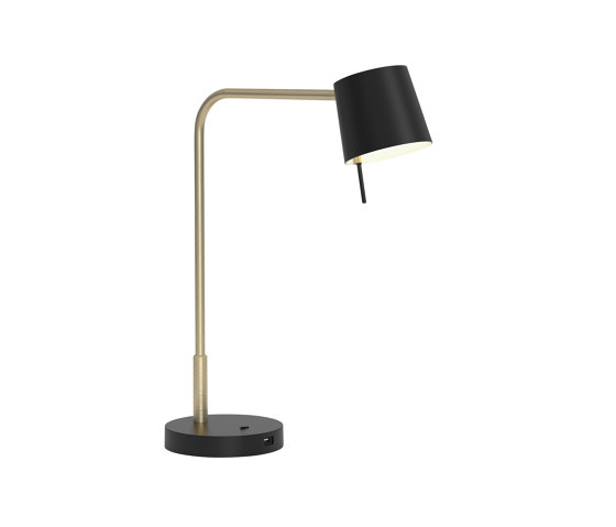 Miura Desk USB | Matt Gold | Cone 105 Black | Lampade tavolo | Astro Lighting
