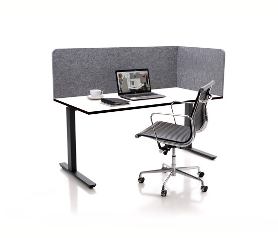 Schreibtischaufsatz – einseitiger Verbinder – L- Form / ATG silent.desk | Tisch-Zubehör | silent.office.wall