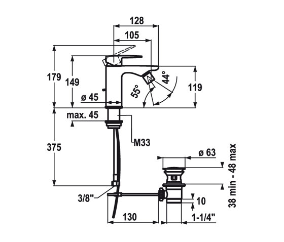 KWC ELLA Lever mixer Bidet with pop-up valve | Bidés | KWC Home