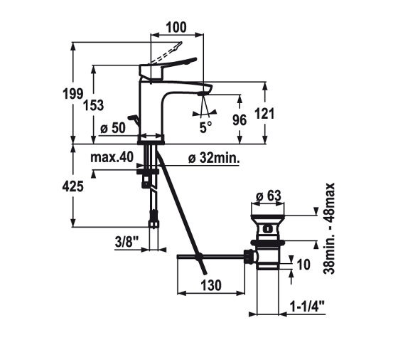 KWC MONTA Lever mixer with pop-up valve | Grifería para lavabos | KWC Home