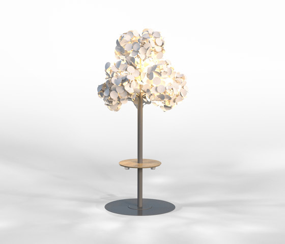 Leaf Lamp Link Tree M w/Round Table w/Chargers | Lámparas de pie | Green Furniture Concept