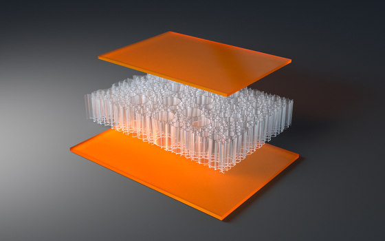 chaos AIR-board® UV satin | orange | Kunststoff Platten | Design Composite