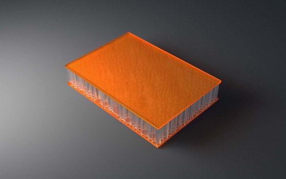 chaos AIR-board® UV satin | orange | Kunststoff Platten | Design Composite