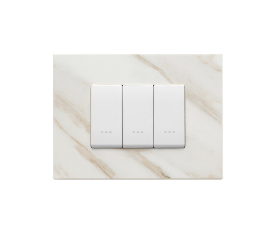 Commutateurs Eikon Exé marbre blanc Calacatta | Interrupteurs à bouton poussoir | VIMAR