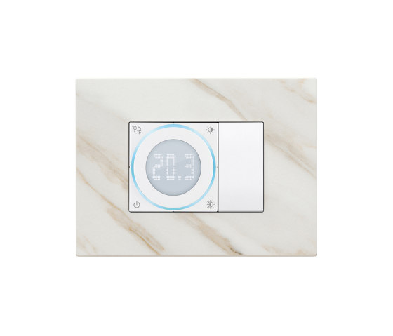 Thermostat Eikon Exé marbre blanc Calacatta | Gestion de chauffage / climatisation | VIMAR
