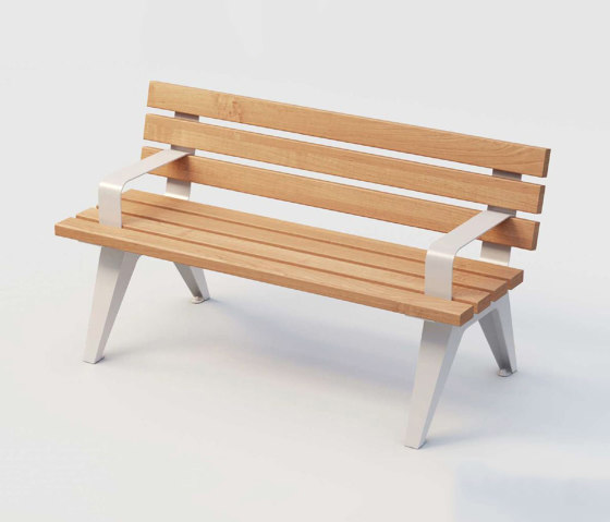 Aria | Street Bench with Armrest and Backrest | Bancos | Punto Design