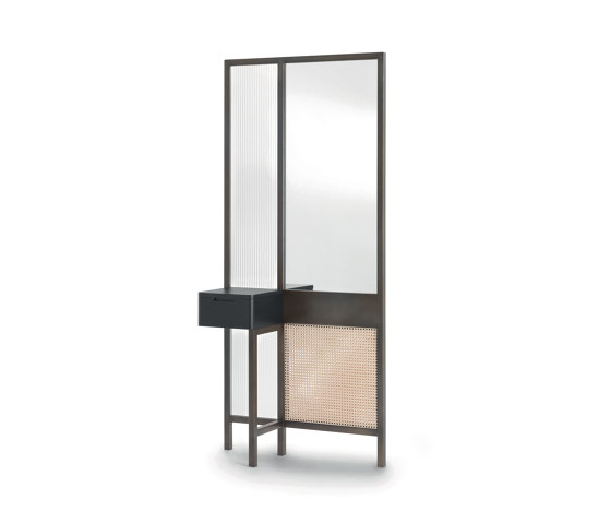 Threshold Mirror Cabinet - High Version with black lacquered drawer | Dressing tables | ARFLEX