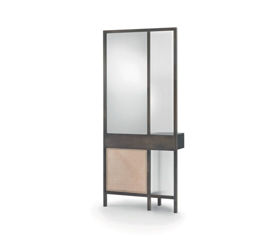 Threshold Meuble miroir - Version haute avec tiroir laqué noir | Coiffeuses | ARFLEX
