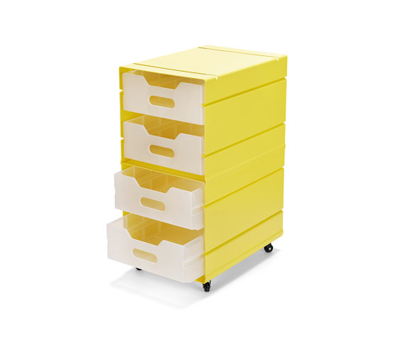 Atlas | Container, 2 compartments | sulfur yellow RAL 1016 | Organiseurs bureau | Magazin®