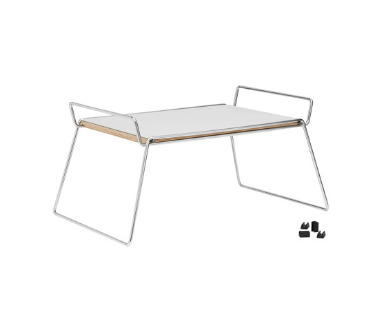 Bloch | Tray and Table, chrome / light grey | Plateaux | Magazin®