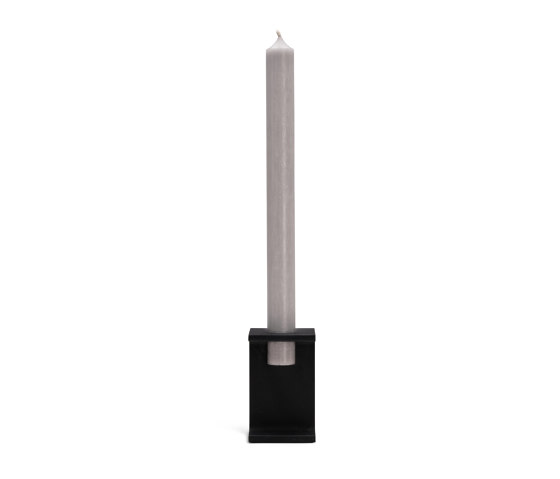 Tete | Candlestick 1, black-lacquered | Candlesticks / Candleholder | Magazin®