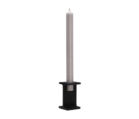Tete | Candlestick 1, black-lacquered | Candelabros | Magazin®