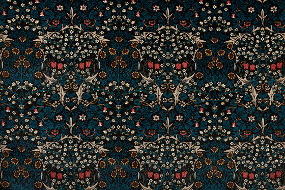 BLACKTHORN Velvet - Teal | Drapery fabrics | House of Hackney