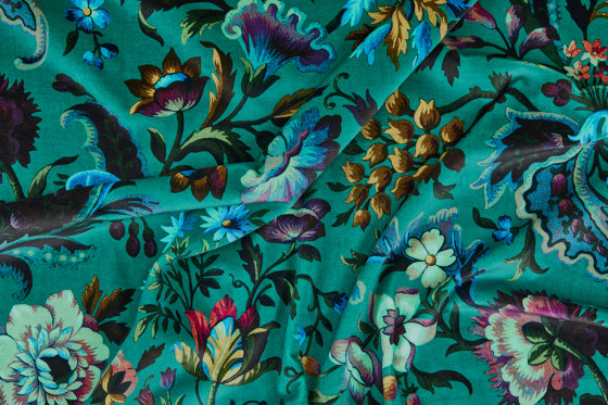 FLORIKA Velvet - Petrol by House of Hackney | Drapery fabrics