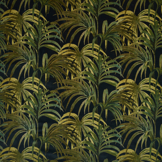 PALMERAL Velvet - Midnight & Green | Dekorstoffe | House of Hackney