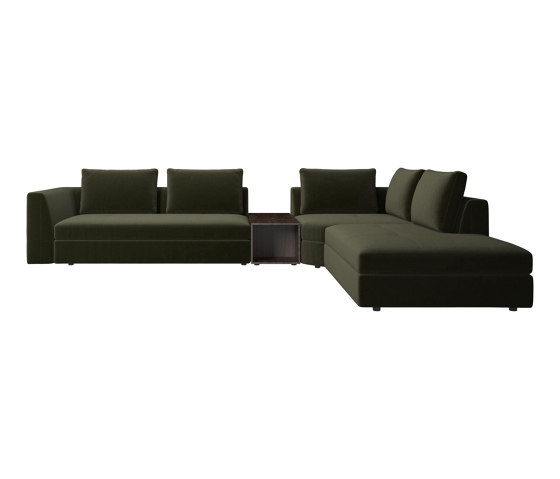 Bergamo corner sofa with lounging unit and pouf wstorage | Divani | BoConcept