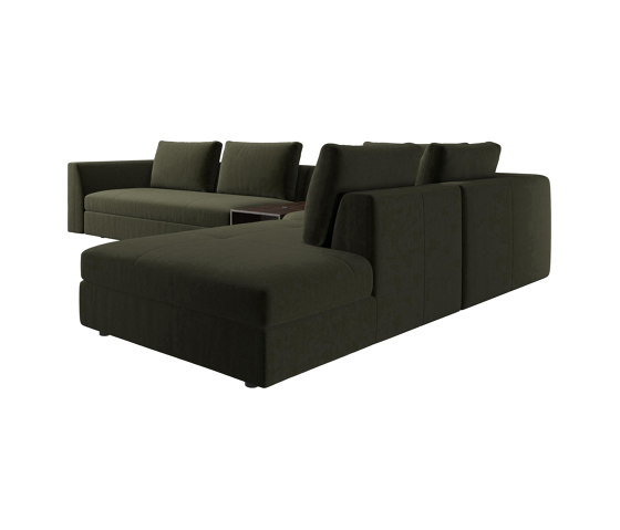 Bergamo corner sofa with lounging unit and pouf wstorage | Divani | BoConcept