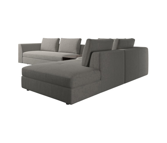 Bergamo corner sofa with lounging unit and pouf wstorage | Sofas | BoConcept