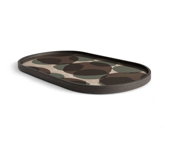 Translucent Silhouettes tray collection | Connected Dots glass tray - oblong - M | Bandejas | Ethnicraft