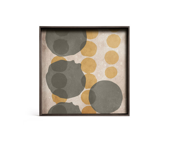 Translucent Silhouettes tray collection | Cinnamon Layered Dots glass tray - square - L | Tabletts | Ethnicraft